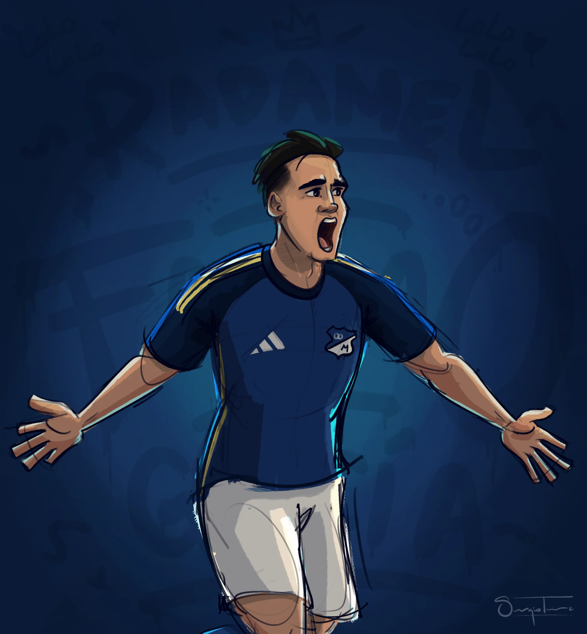 Illustration of Radamel Falcao García made by Sergio Triana